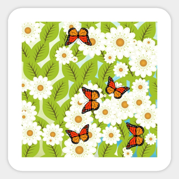 Daisies and butterflies Sticker by Gaspar Avila